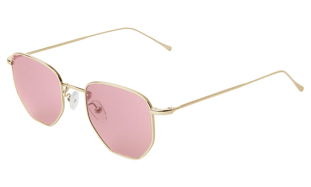 Hunter Sunglasses side view in Gold Rose Mirror