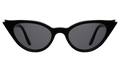 Front view of Isabella Sunglasses in Black/Grey Flat