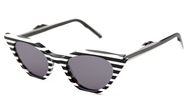 Isabella Sunglasses side view in Candy Stripe Grey Flat