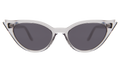 Front view of Isabella Sunglasses in Smoke/Grey Flat