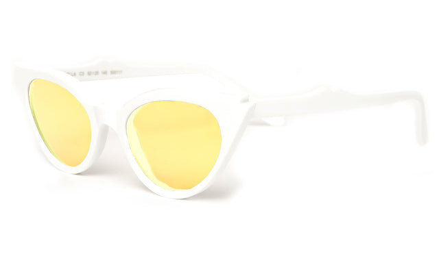 Isabella Sunglasses side view in White Honey Flat See Through