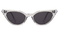 Front view of Isabella Sunglasses in Clear/Grey Flat