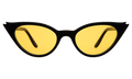 Front view of Isabella Sunglasses in Black/Honey Flat See Through