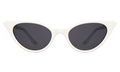 Front view of Isabella Sunglasses in White/Grey Flat
