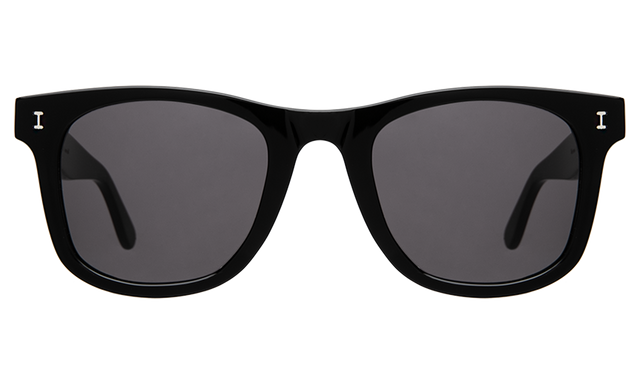 James Sunglasses front view in Black with Grey