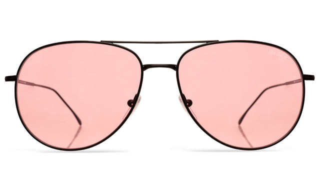 Linate Sunglasses in Matte Black Pink Flat See Through