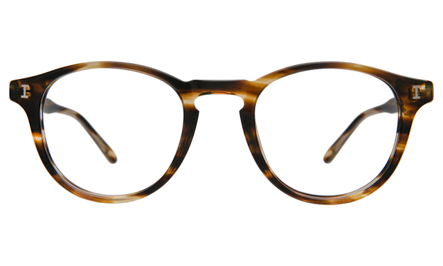 Lawrence Optical front view in Dark Sand Optical