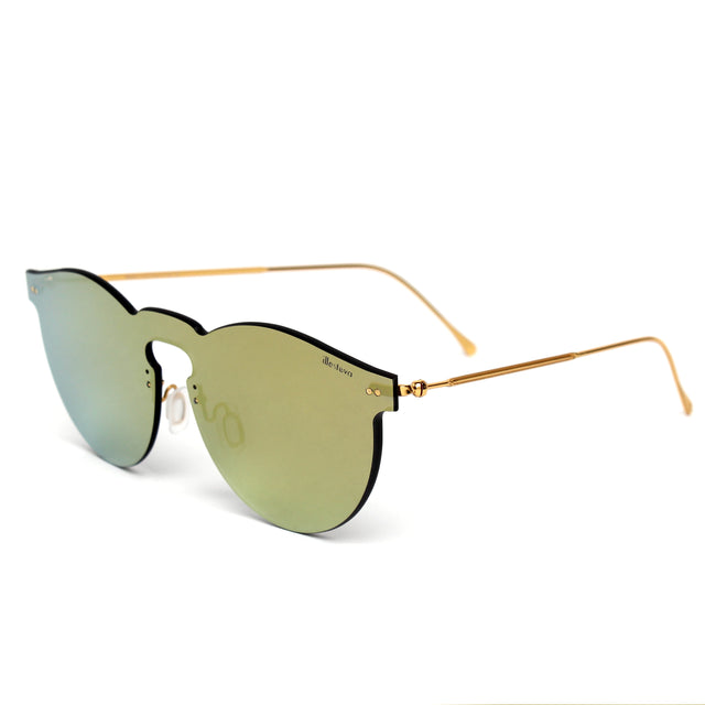  Leonard Mask Sunglasses Side Profile in Yellow Yellow