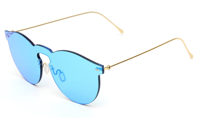  Leonard Mask Sunglasses Side Profile in Light Blue Light Blue