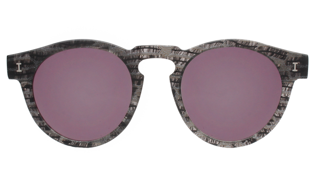 Leonard (Classic Flex Hinge) Sunglasses in Black Frost Bordeaux Flat Mirror