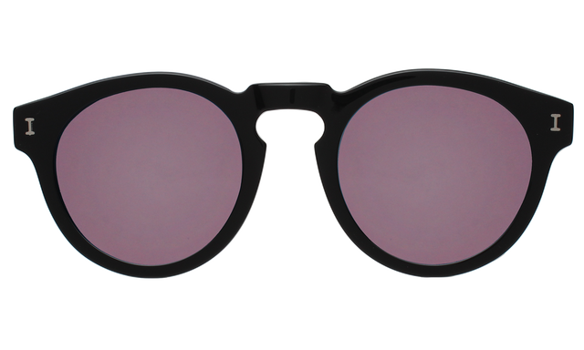 Leonard (Flex Hinge) Sunglasses in Black Bordeaux Flat Mirror