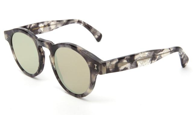 Leonard (Vintage) Sunglasses Side Profile in Granite Light Gold Flat Mirror