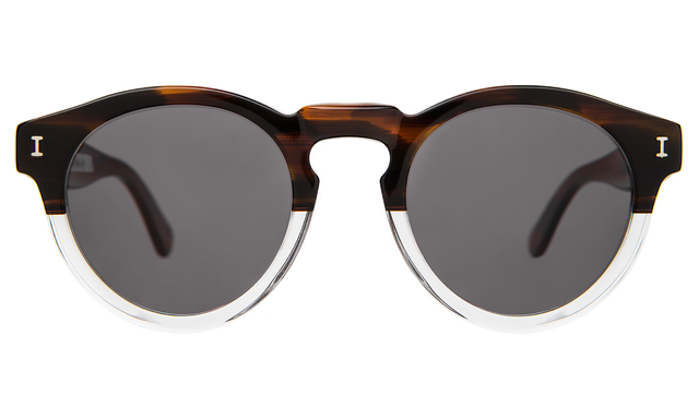 Leonard (Classic Flex Hinge) Sunglasses front view in Half Half with Grey