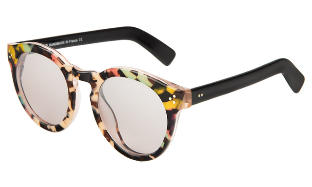 Leonard II E Sunglasses side view in Rainbow Tortoise/Black Silver Mirror Gradient