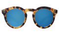 Front view of Leonard II Ring Sunglasses in Tortoise/Blue Mirror