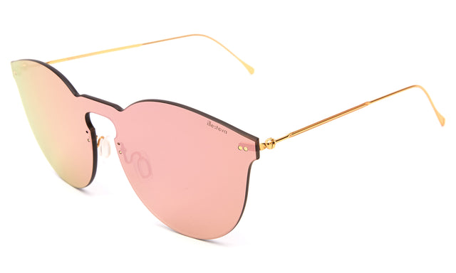 Leonard II Mask Sunglasses Side Profile in Bright Rose / Bright Rose