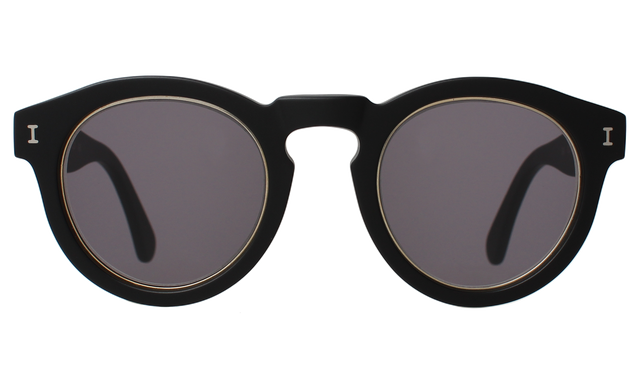 Leonard Ring Sunglasses in Matte Black with Grey