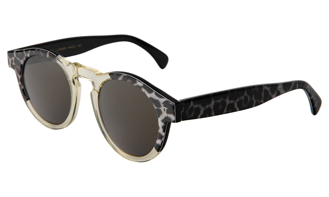 Leonard (Vintage) Sunglasses Side Profile in Split Black Safari Olive