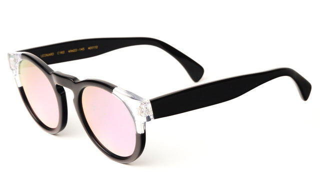 Leonard (Vintage) Sunglasses Side Profile in Split Black Rose Mirror