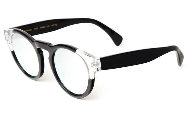 Leonard (Vintage) Sunglasses Side Profile in Split Black Silver Mirror