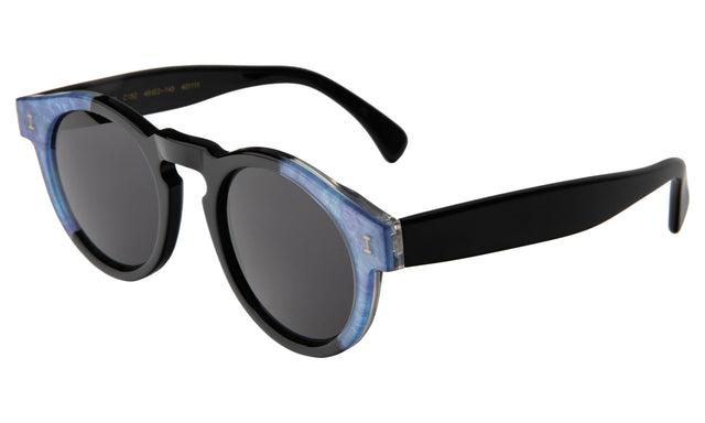 Leonard (Vintage) Sunglasses Side Profile in Split Blue Pearl Grey