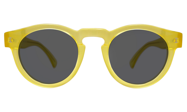 Leonard (Classic Flex Hinge) Sunglasses Side Profile in Yellow / Grey