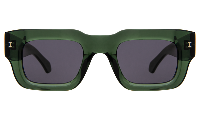 Lewis Sunglasses front view in Pine with Grey Flat