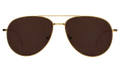 Front view of Linate Sunglasses in Gold/Brown Flat