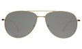 Front view of Linate Sunglasses in Gold/Silver Flat Mirror