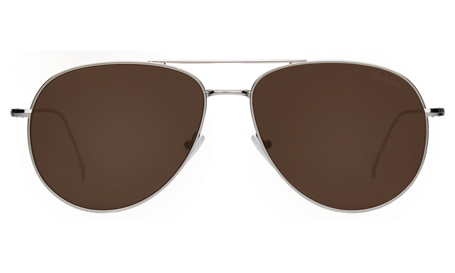 Linate Sunglasses in Silver Mocha Flat Mirror