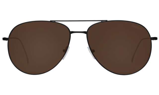 Linate Sunglasses in Black Mocha Flat Mirror