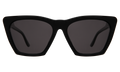 Front view of Lisbon 57 Sunglasses in Black/Grey