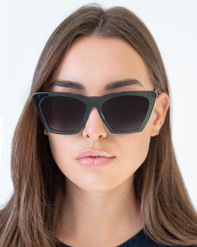 illesteva Lisbon Sunglasses wearing Lisbon 57 Sunglasses Pine with Grey