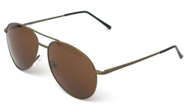 Lispenard Sunglasses side view in Matte Olive / Brown