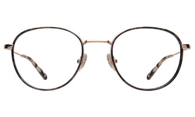 London Optical front view in White Tortoise/Rose Gold with Optical