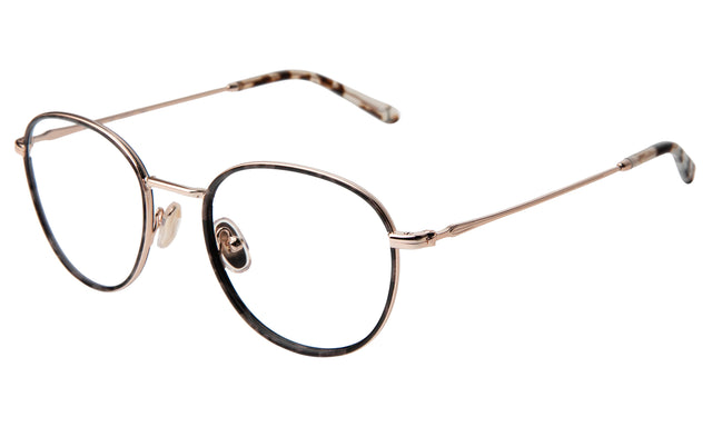 London Optical side view in White Tortoise/Rose Gold / Optical