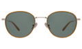 Front view of London Sunglasses in Saddle/Silver/Olive