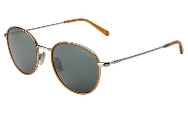 illesteva London Sunglasses London Sunglasses side view in Saddle/Silver / Olive