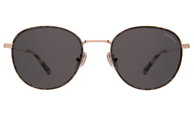 illesteva London Sunglasses London Sunglasses front view in White Tortoise/Rose Gold with Grey