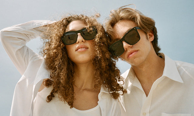 Gray Malin x illesteva Sunglasses side view in The Ocean Los Feliz / Grey