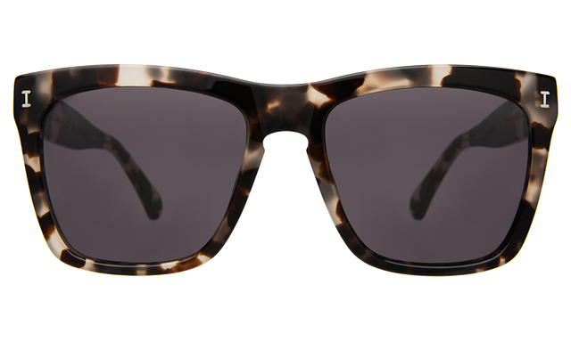 Los Feliz Sunglasses front view in White Tortoise with Grey