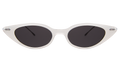 Front view of Marianne Sunglasses in Powder/Gunmetal/Grey Flat