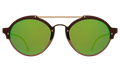 Front view of Malpensa Sunglasses in Bronze/Gold/Green Mirror