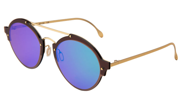 Malpensa Sunglasses side view in Bronze/Gold Green Mirror