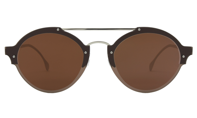 Malpensa Sunglasses front view in Bronze/Silver Brown