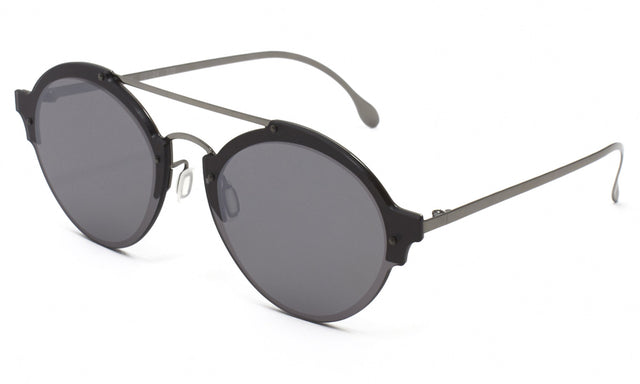 Malpensa Sunglasses side view in Matte Black/Chrome Grey