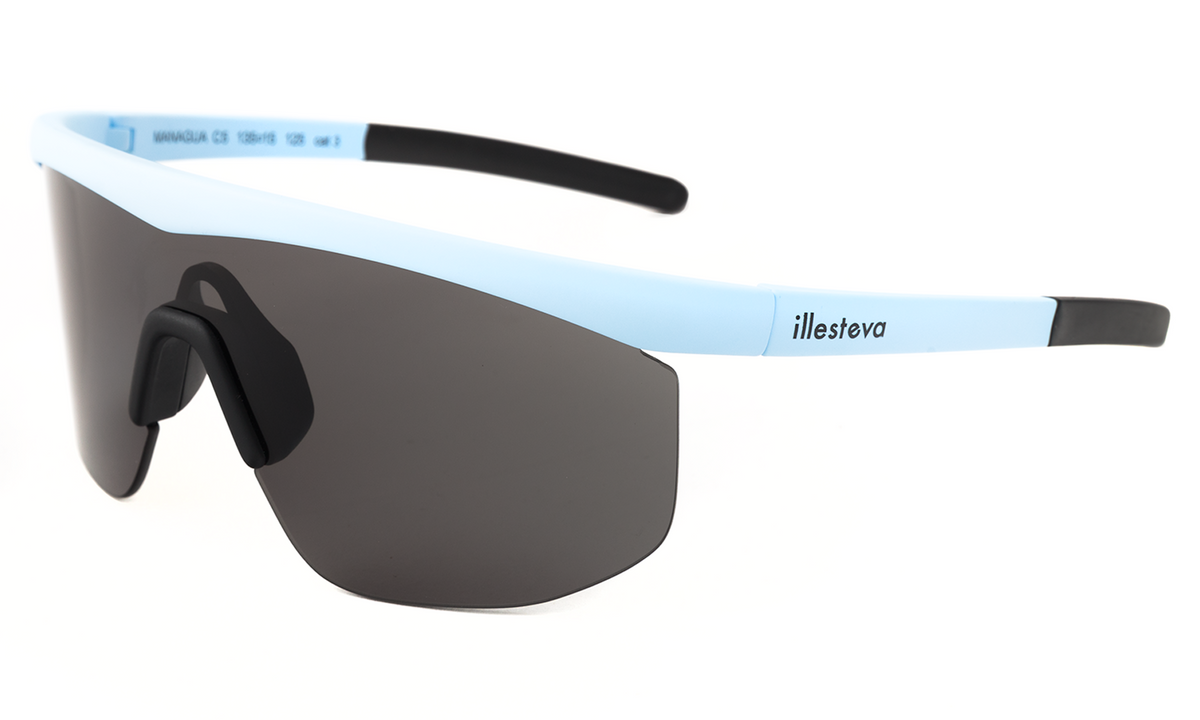 Managua Sunglasses in Matte Baby Blue Grey, side view