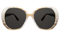 Front view of Manuela Sunglasses in Cream Marble/Tortoise/Grey