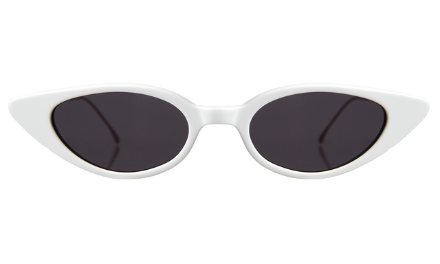 Marianne Sunglasses in White Rose Gold Grey Flat