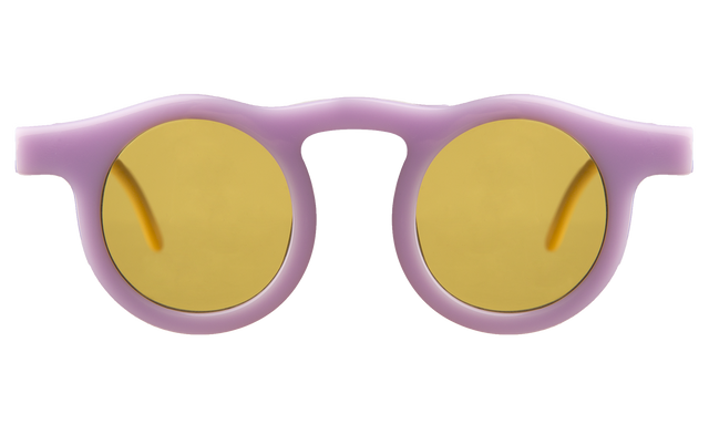 Marlene Sunglasses front view in Lilac/Creamsicle with Honey See Through Lenses
